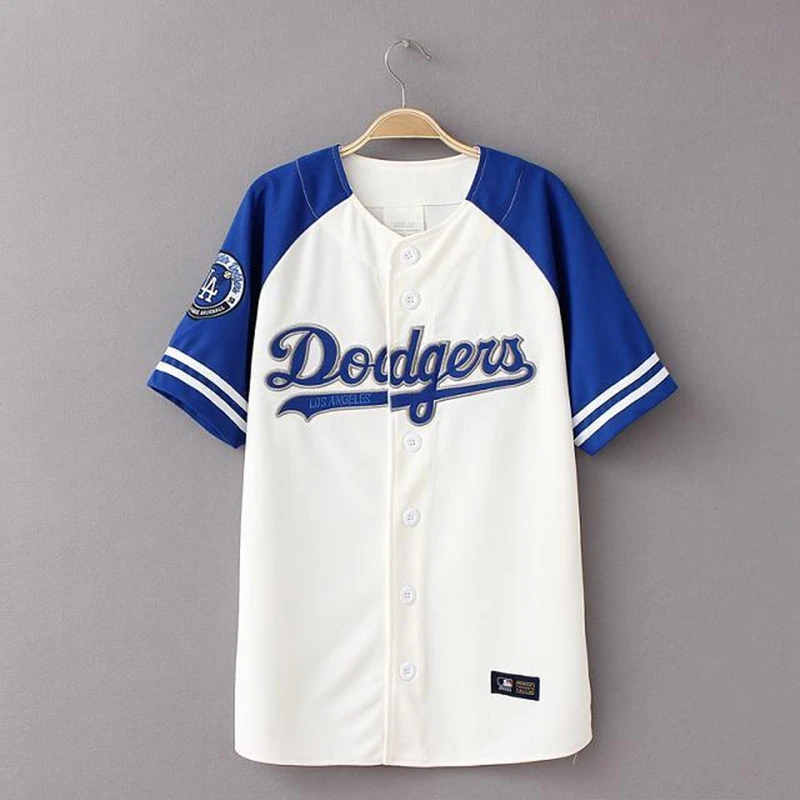 

2021 Summer Couple Men And Women Baseball Uniform Short-sleeved T-shirt Large Loose Cardigan Baseball Shirt