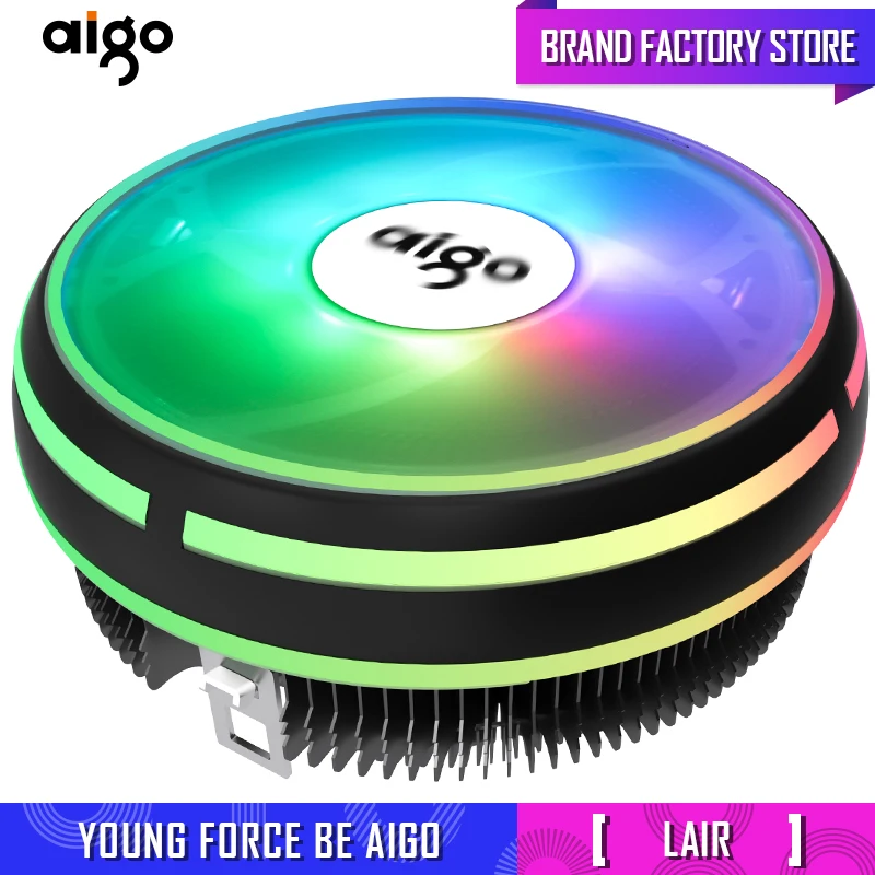 Aigo CPU кулер светодиодный rgb 120 мм охлаждающий вентилятор 4Pin PC compute cpu Радиатор