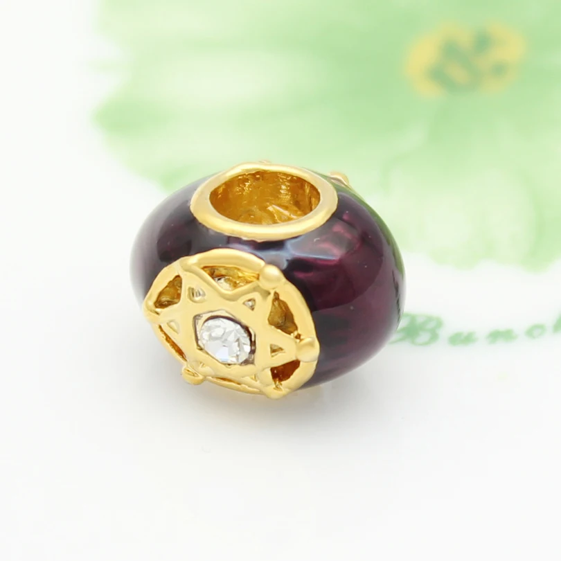 Бесплатная доставка позолоченный фиолетовый кристалл с двойными треугольниками