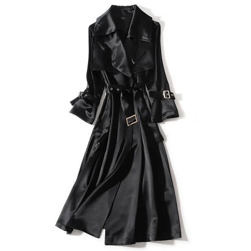 

Women's Trench Coat 2021 Autumn New Women's Casual Trench coat oversize Vintage Washed Outwear Loose Clothing JK194