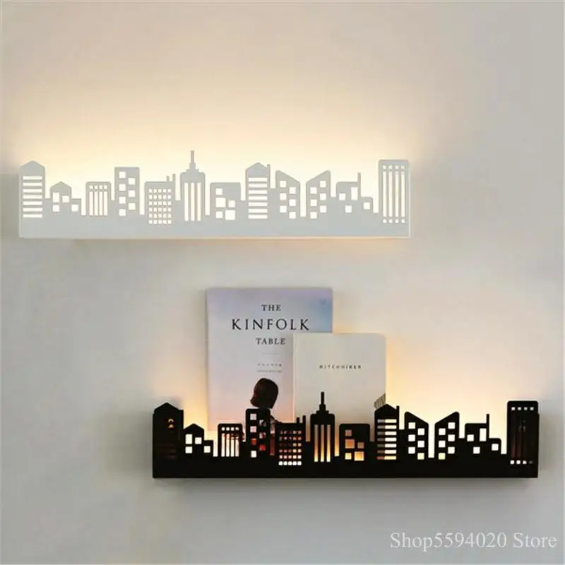 Modern City Led Wall Lamp Shelf Lighting Fixtures Living Room Bedroom Wall Lights Luminaire Sconce Wall for Home Vanity Light