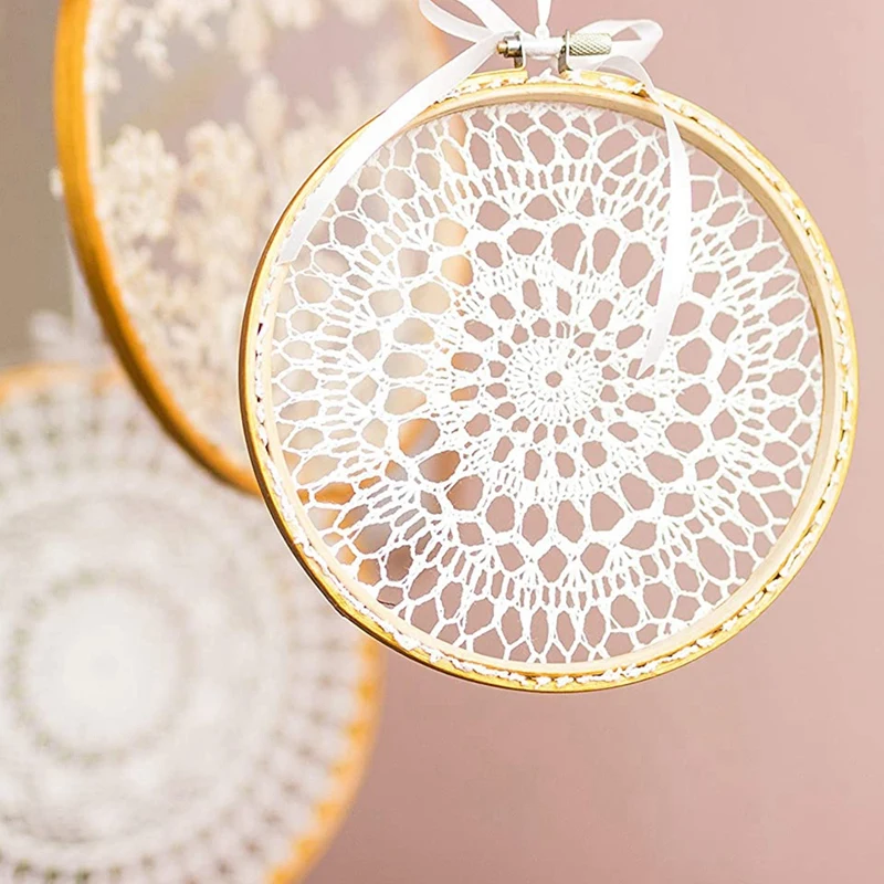 

10Pcs/Set 16cm Wooden Embroidery Hoops Frame Set Bamboo Embroidery Hoop Rings for DIY Cross Stitch Needle Craft Tool