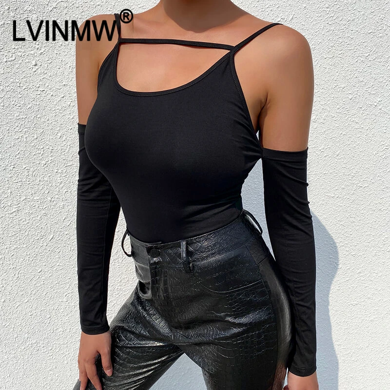 LVINMW сексуальное боди на шнуровке с открытыми плечами осеннее Женское длинным