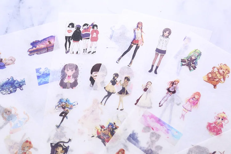 6pcs Lovely girl paper sticker Organizer Calendar Diary Book Planner Sticker Scrapbook Decoration papeleria sale | Канцтовары для