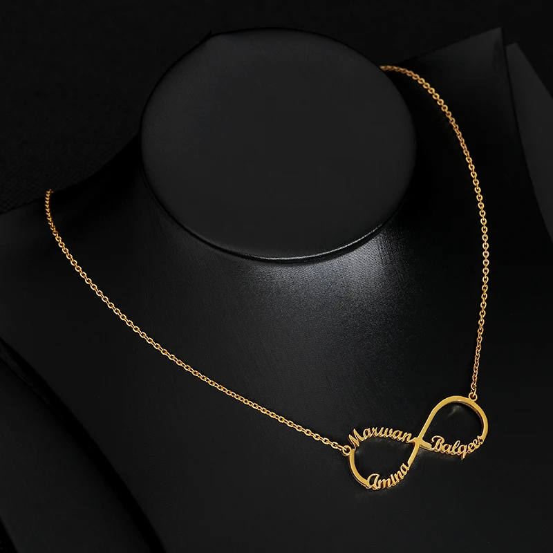 

Stainless Steel Custom Name Couple Necklace Personalized Infinity Pendant Necklace Jewelry Best Friend Gift