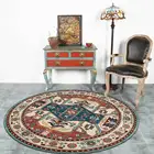 Персидские этнические круглые коврики, винтажные геометрический Коврик, для гостиной, спальни, для дома, декоративный стул подушек, 140x140, Прямая поставка
