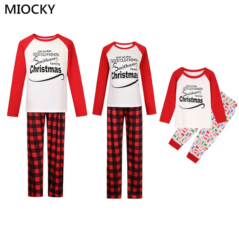 Семейные рождественские пижамы из 2 предметов одежда с длинными рукавами для