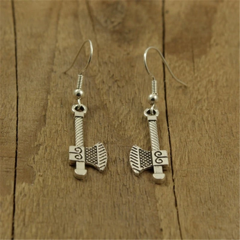 

Antique Silver Color Axe Earrings, Axe Jewellery, Axe Charm Earrings, Dangly Axe Earrings, Axe Gift