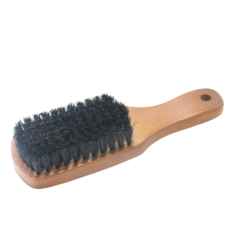 

Men Boar Bristle Mustache Portable Brush Wood Handle Men's Beard Brush Comb Facial Beard Cleaning Styling Brush