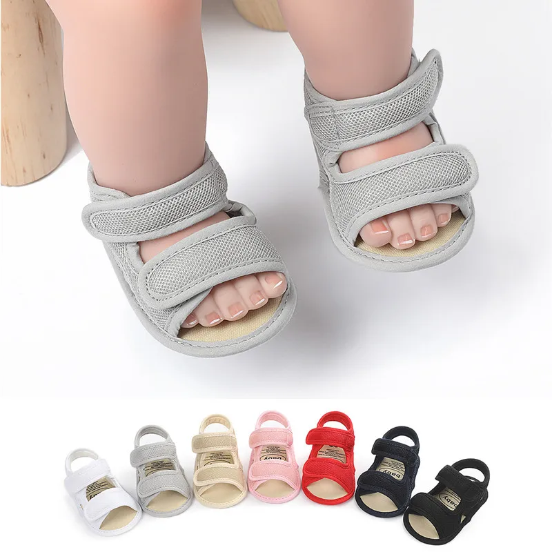 0-18 M Summer Unisex Toddler Sandals Baby Girl Shoes Solid Color Net Cloth Breathable Boys Baby Sandals Infant Girls Sandals