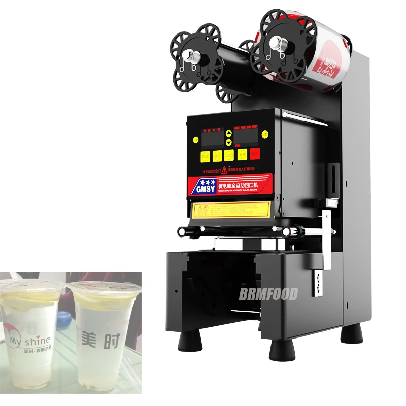 

Полностью автоматическая машина для запечатывания стаканчиков, машина для запечатывания пузырьков и чая для бумаги, молока, чая, Боба, чайн...