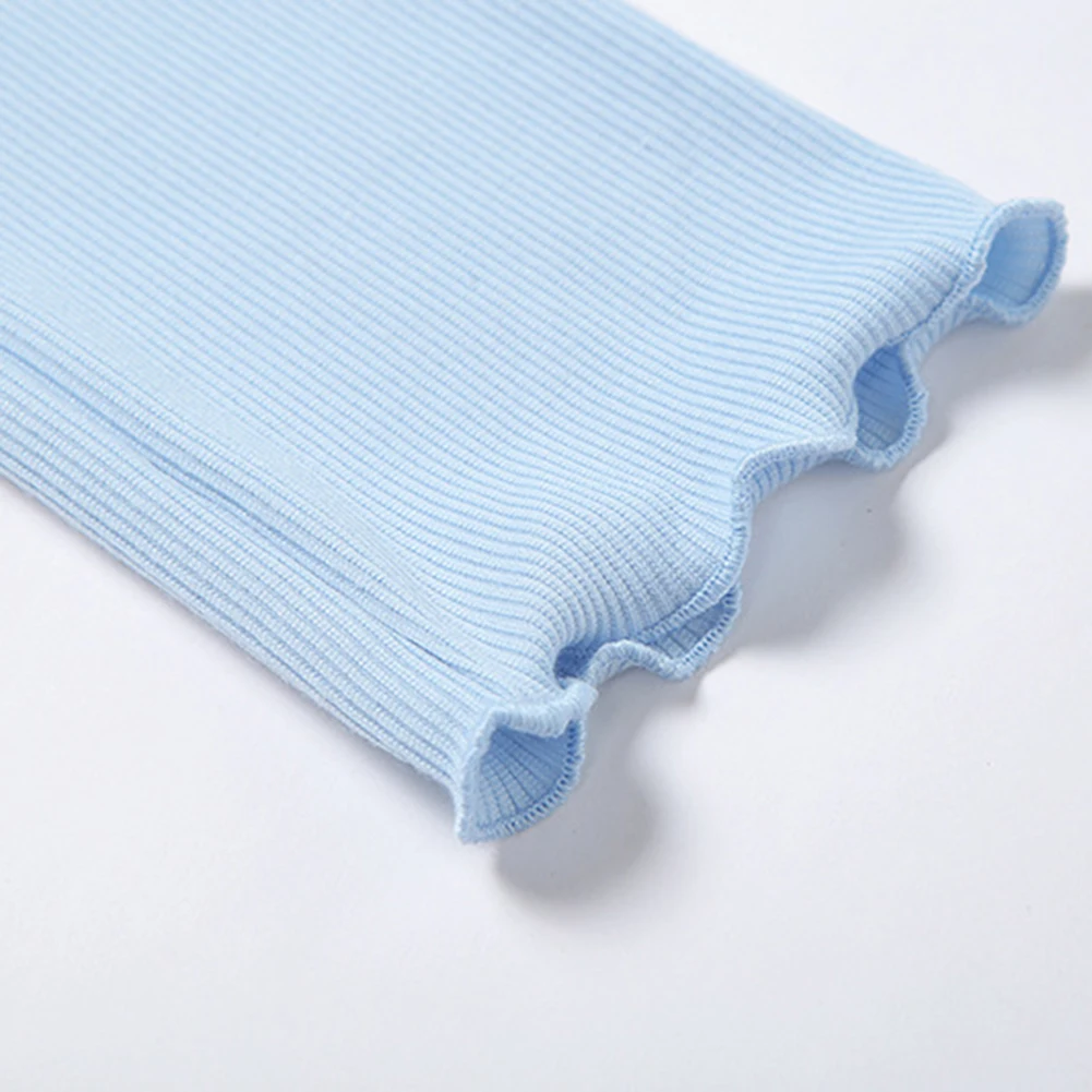 

All-match new Explosion trendy style Tie Dye stitching contrast long-sleeved wooden ear round neck sexy navel T-shirt women