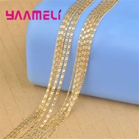 free fast shipping 5pcs lot 20 yellow gold filled jewelry findings flat s link necklaces chain for pendant stamp