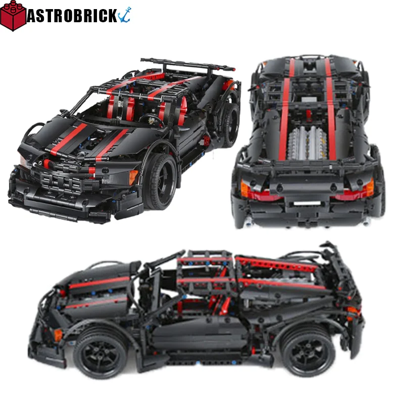 

Black Supercar Car Building Blocks High-tech Expert Racing Sport Car Bricks Moc 3D Model Modular For Toys Children Gifts