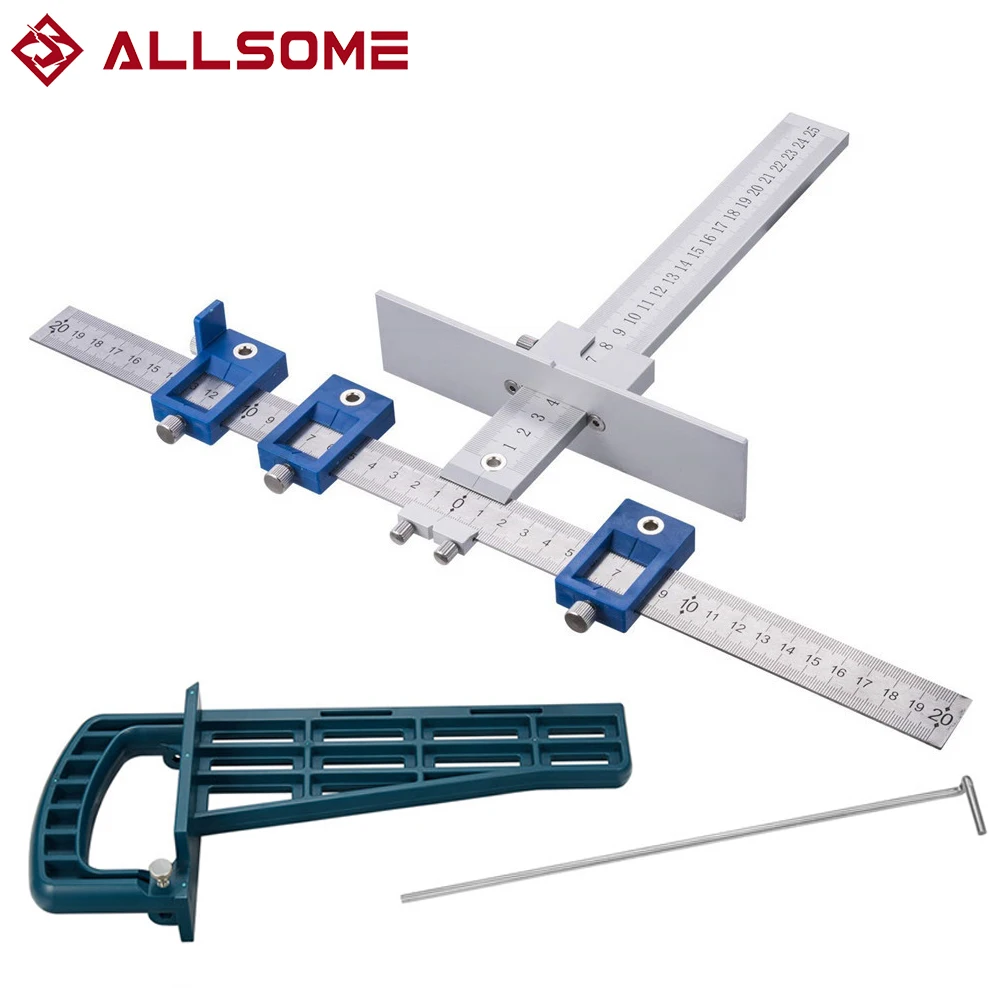 

ALLSOME Drill Guide Sleeve Cabinet Hardware Jig Kit + Magnetic Drawer Slide Jig Set Mounting Tool For Cabinet Furniture
