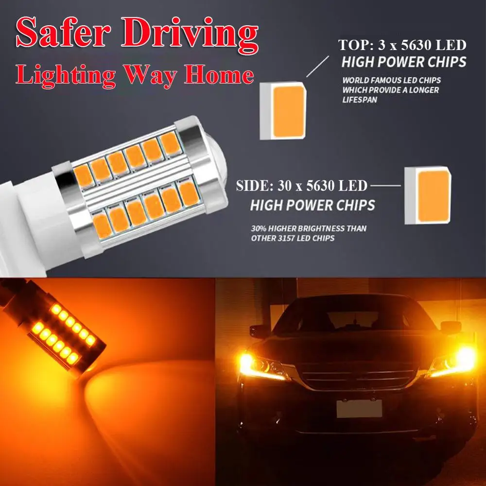 4 шт. автомобильные светильник ные лампы 3157 3457 3057 33SMD|Сигнальная лампа| |