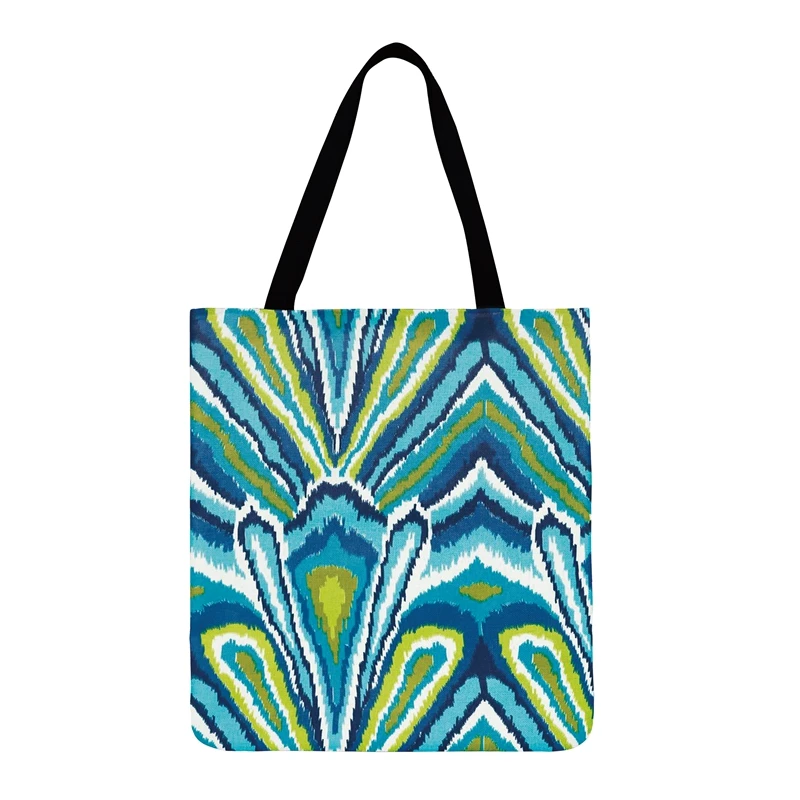 Женская сумка через плечо из льняной ткани яркая Складная Сумка тоут для покупок