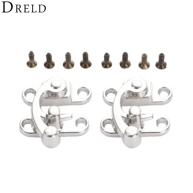 

DRELD 2 шт. 29*33 мм античный Железный Замок, защелка замка, пряжка, защелка, застежка-крючок для мини-шкатулки для ювелирных изделий, мебельная фурнитура
