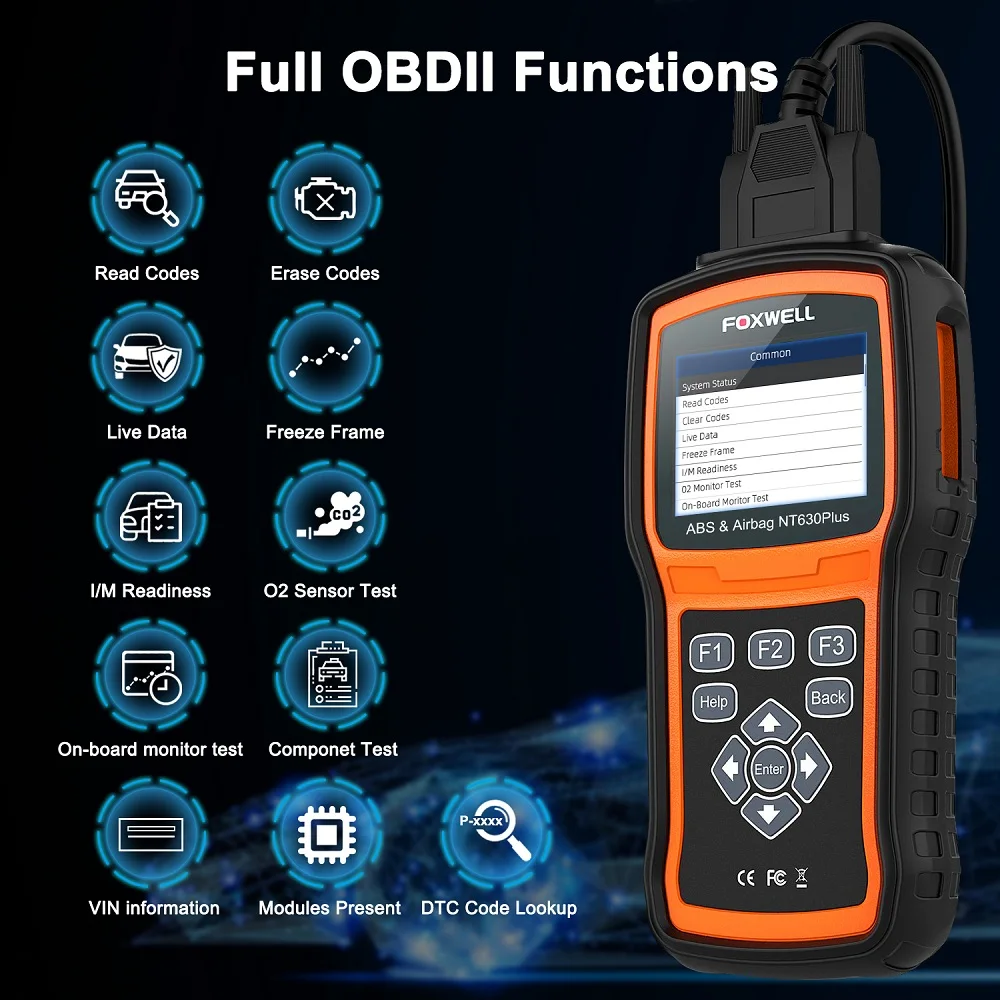 Foxwell NT630 Plus OBD2 сканер OBD 2 ABS подушка безопасности SRS SAS сброс данных Авто ODB2