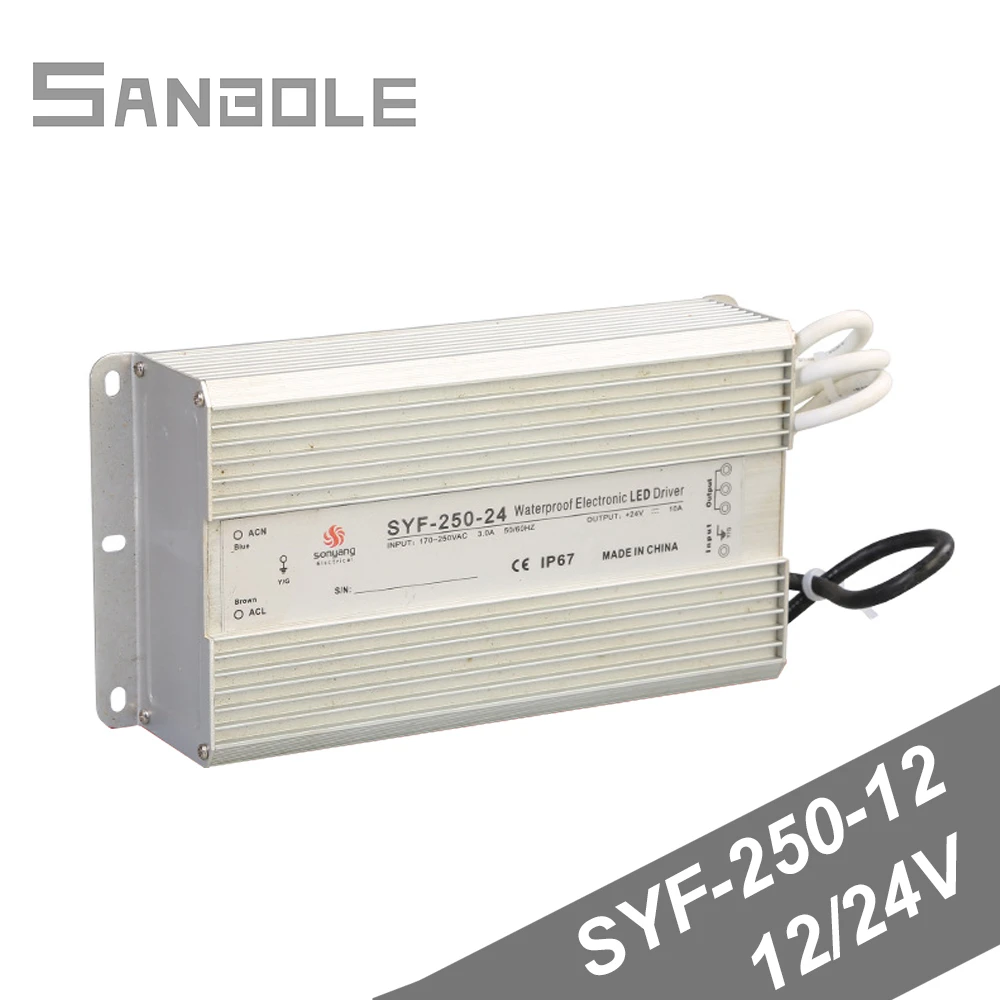 SYF 250W 5 в 12 В 24 импульсный источник питания водонепроницаемый на открытом воздухе