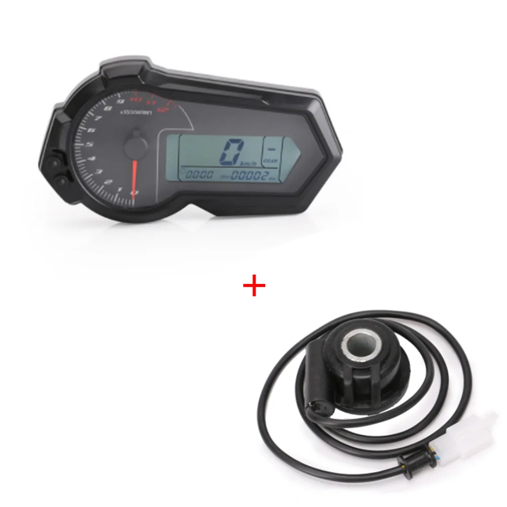 With sensor-B Светодиодный спидометр для мотоцикла с подсветкой, одометр, тахометр Kmh, Универсальный датчик спидометра для мотоцикла 12000RPH - Цвет: With sensor-B