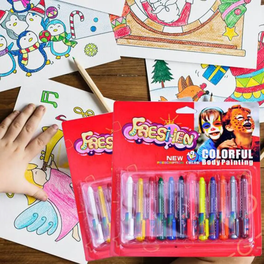 12 цветов/коробка новинка краска для тела палочка модная временная татуировка