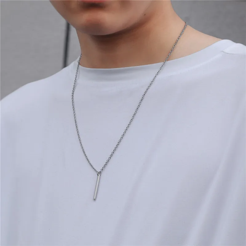 

Retro Style Hip Hop Stainless Steel Necklace Pendant Simple And Versatile Street Titanium Steel Jewelry NecklaceZZ90