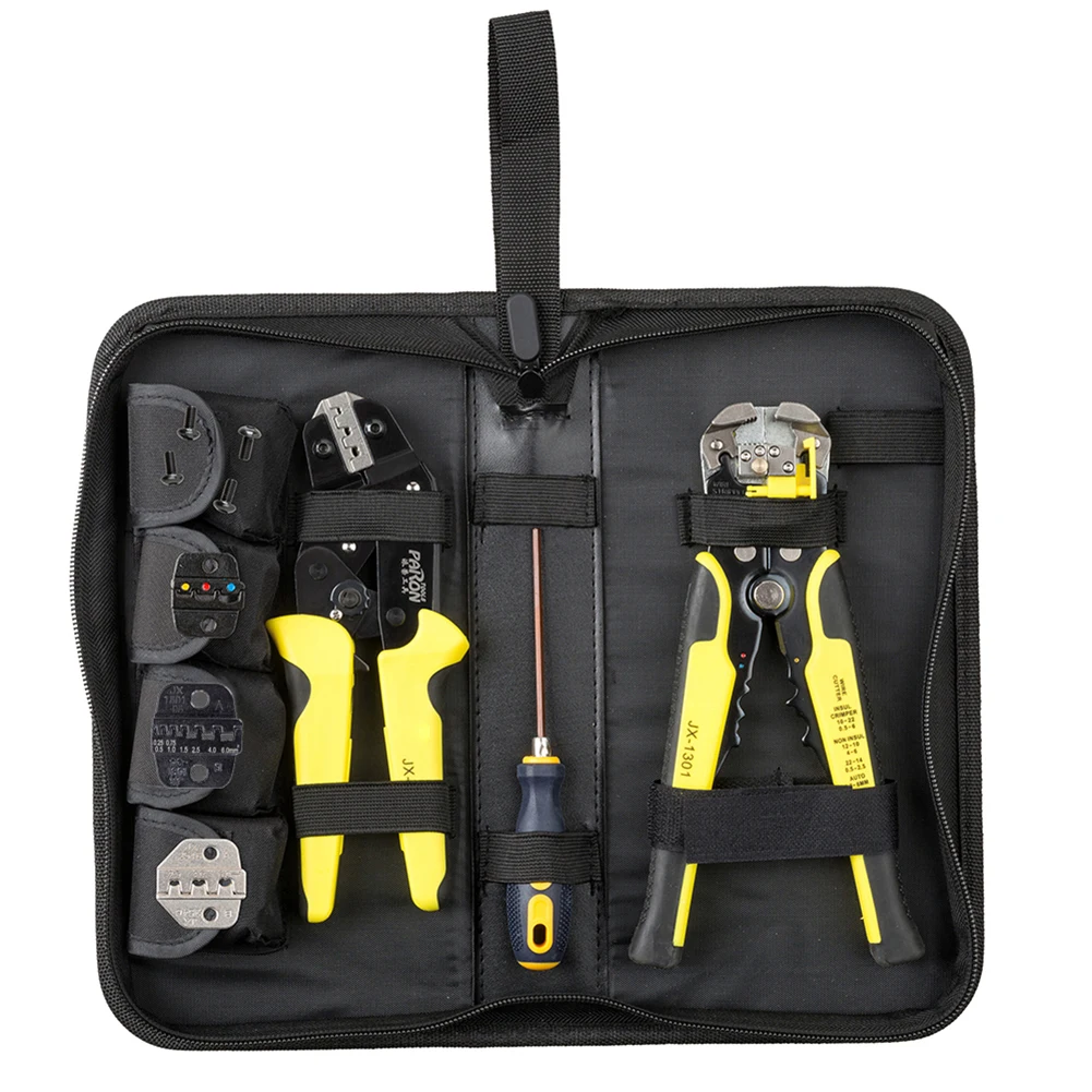 

Electrician Wire Stripper Screwdriver Ratchet Terminals Crimp Pliers Set with Interchangeable Dies Wire Crimper Crimping Tools