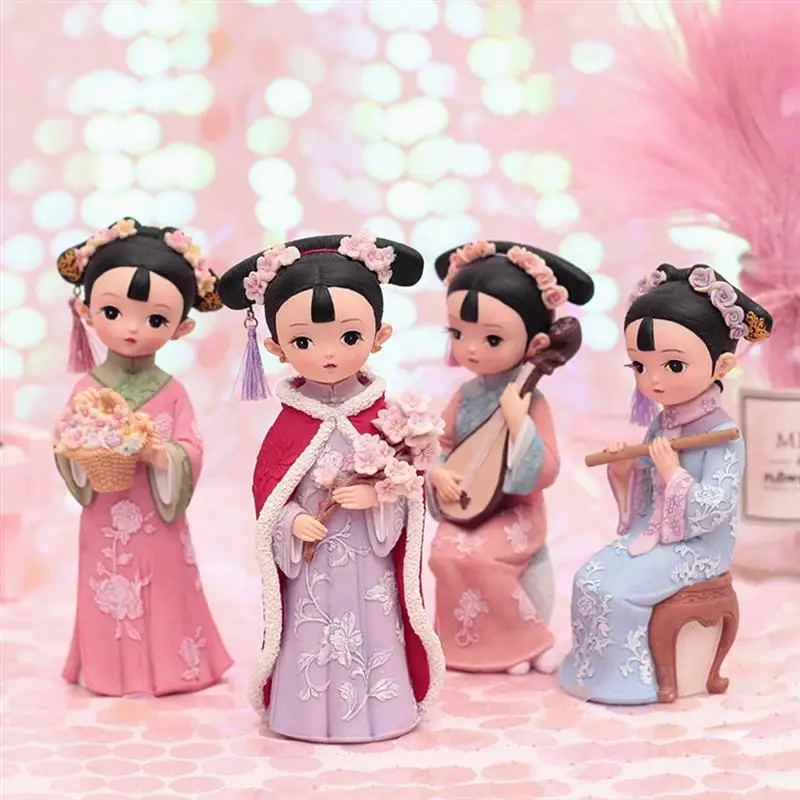 1 шт. китайская Кукла принцессы украшение из смолы художественная фигурка