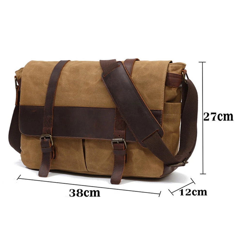 

Men's Messenger Bags Male Oil Wax Canvas PU Crossbody Bag Vintage Satchels Laptop Bags Briefcase Casual Shoulder Bag XA734ZC