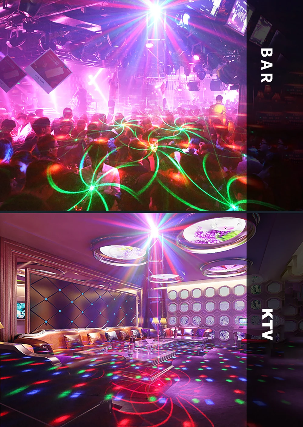 Светодиодный светильник для дискотеки, активированный музыкой, 60 узоров, RGB, Рождественский лазерный проектор, сценический светильник, вечерние, для дома, свадьбы, украшенный