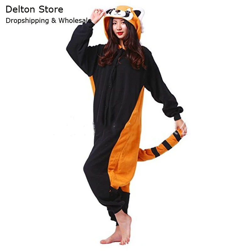 

Cute Winter Soft Pajamas for Teen Girls Raccoon Pajama Funny Cosplay Costume Animal Cartoon Romper Sleepwear Plus Size Jumpsuits
