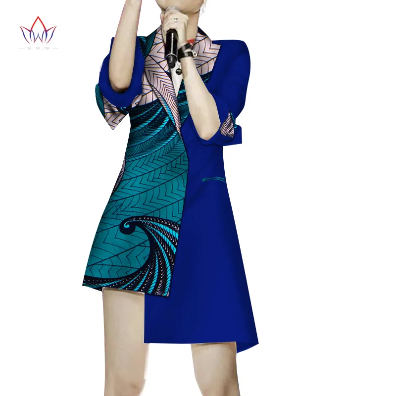 Однобортная осенняя куртка блузка одежда с Африканским восковым принтом