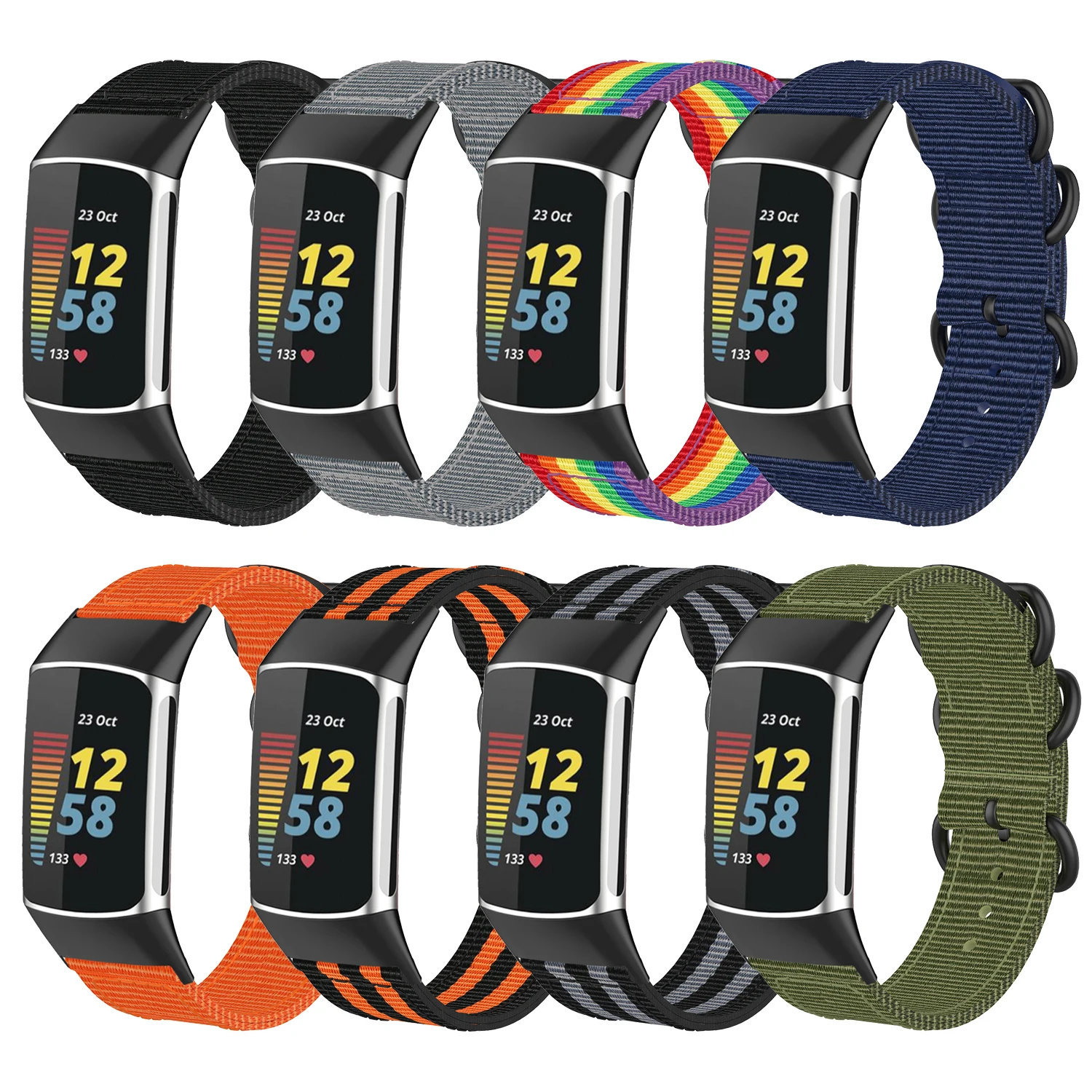 

EiEuuk парусиновые ремешки для часов для Fitbit Charge 5, браслет для FitBit Charge 5, сменные ремешки из мягкой нейлоновой ткани