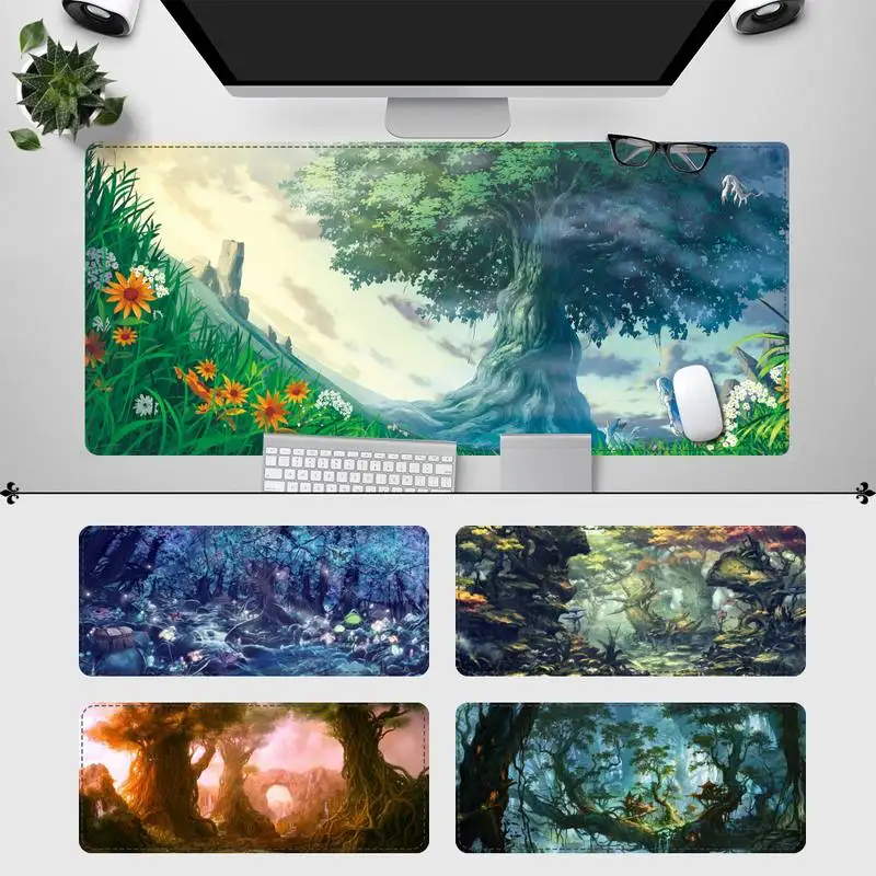 

Роскошный игровой коврик для мыши с изображением пейзажа деревьев, игровой коврик для клавиатуры, Настольный коврик для мыши, игровые аксес...