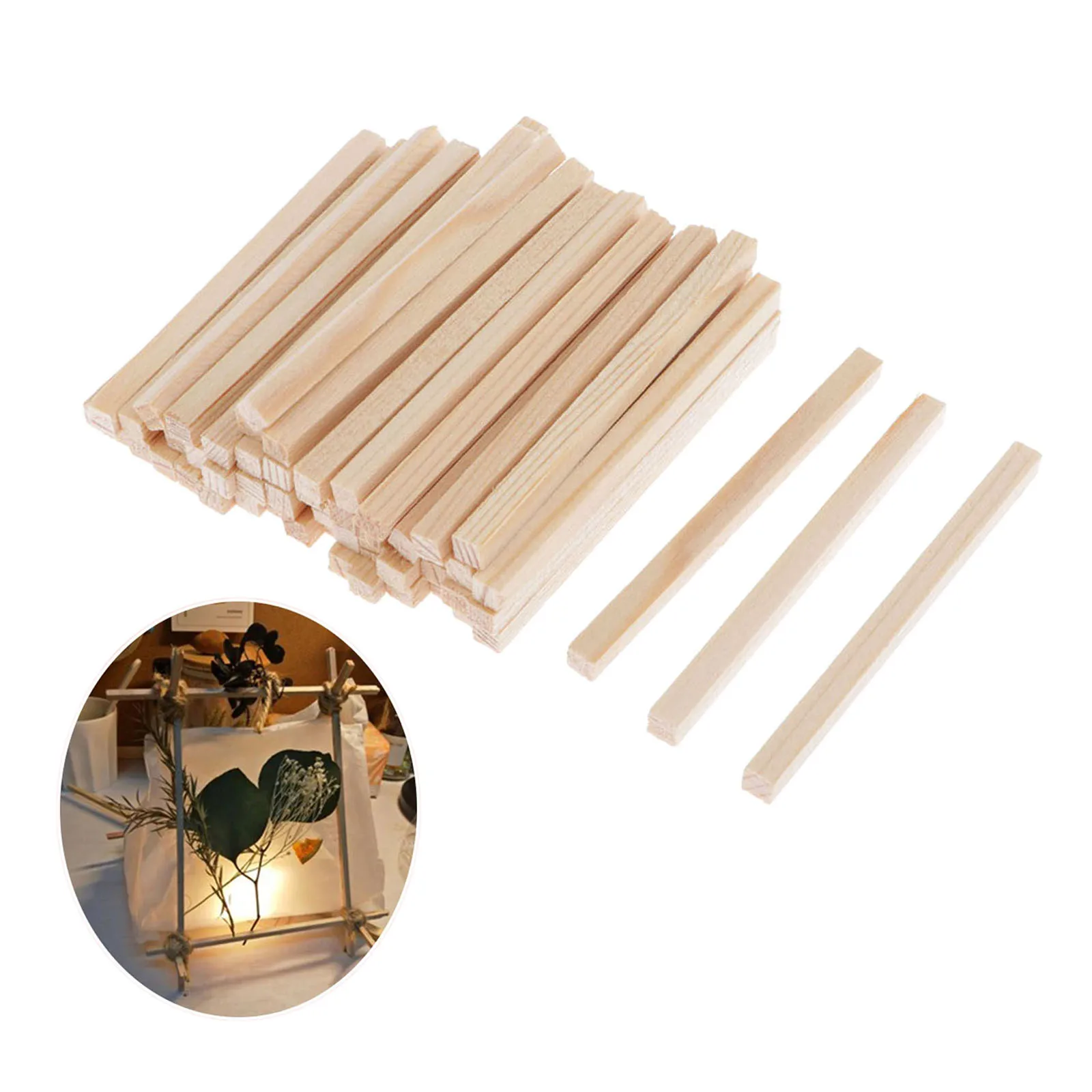 

100x Unfinished Wooden Sticks Dowel Poles DIY Art Craft Making 4mm Dia.