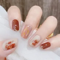 Накладные ногти популярного цвета, 24 шт., ежедневное прессование на ногтях с клеем, полное покрытие, съемные накладные ногти, профессиональн...