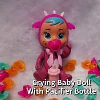 4 5 inch crying baby doll with pacifier bottle for kids tears dolls diy toy drinking silicone birthday kids gifts newborn 4pcs