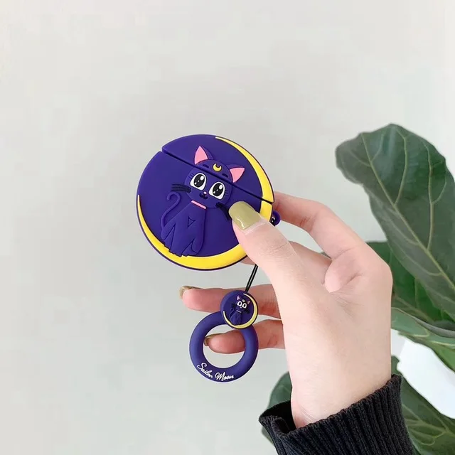 Для AirPods чехол милый Kawaii Сейлор Мун Луна кошка наушники s Новый для Apple Airpods 2