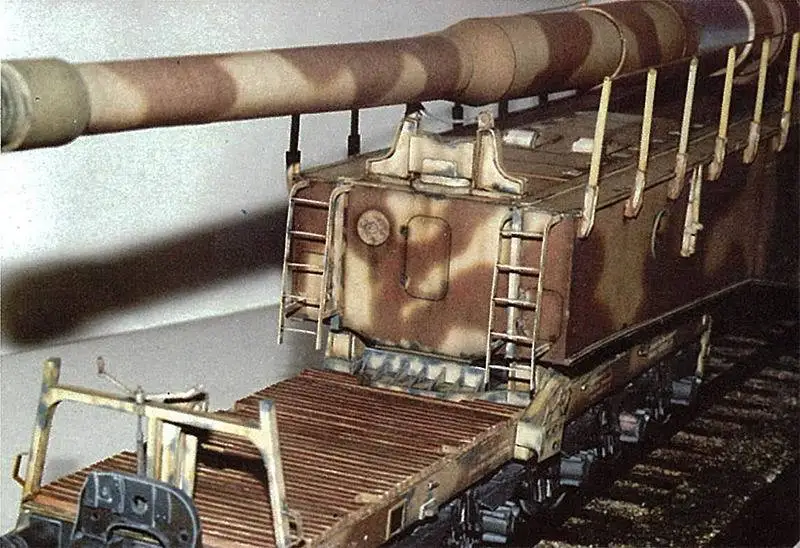 90 см Второй мировой войны немецкая армия K5 поезд пистолет Leopold DIY 3D бумажная карточка модель Конструкторы строительные игрушки Военная Модель