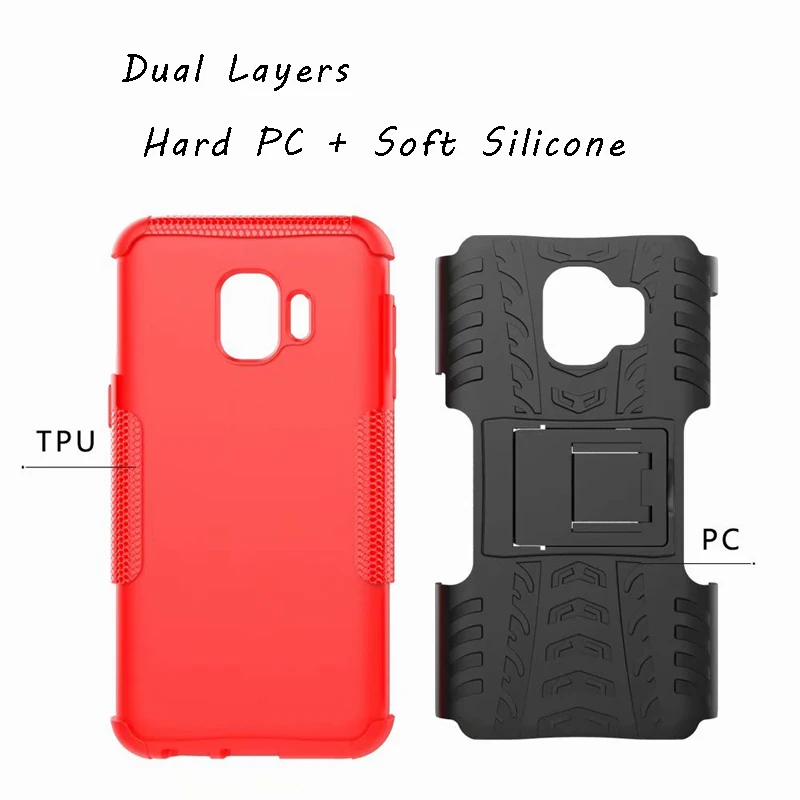Противоударный чехол для Samsung Galaxy J2 Prime G532F Core J260 Hybrid Cover 2 в 1 Stand жесткие чехлы Pro 2018