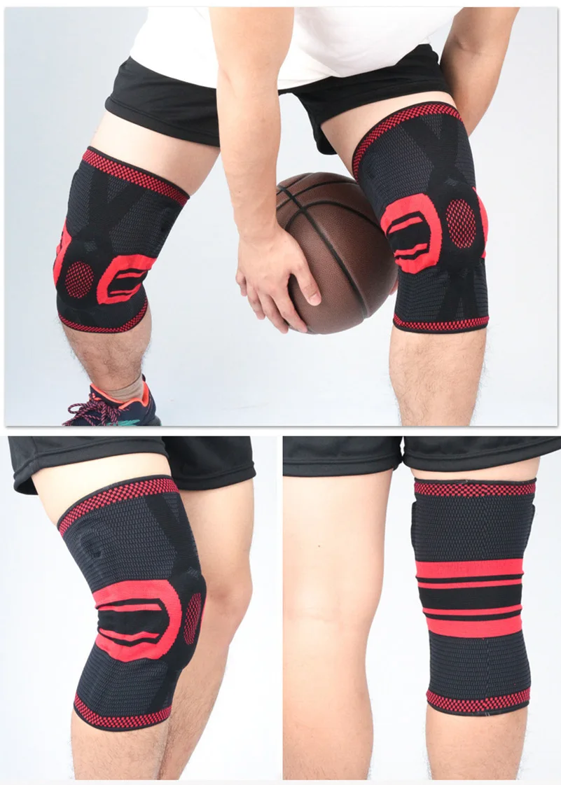 1 шт. наколенник силиконовый пружинный баскетбольный поддерживающий спортивный