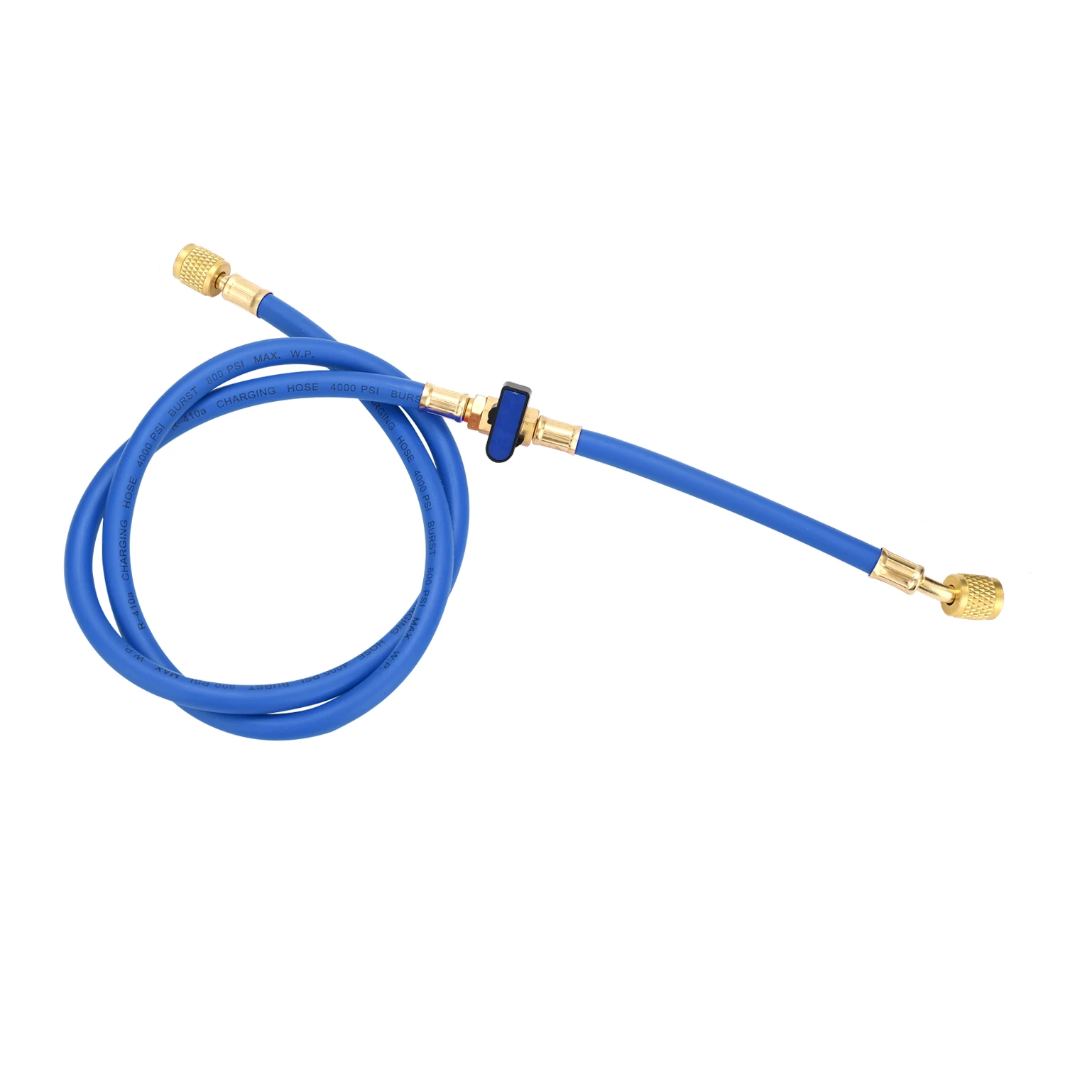 

R410A Air Conditioning Refrigerant Adding Hose 50''/1.27m Long Red/Yellow/Blue Tubes with Shutoff Ball Valves