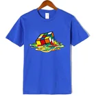 Футболка Мужскаяженская с принтом кубика Рубика, Повседневная рубашка с коротким рукавом, круглым вырезом, в стиле Харадзюку, топ в стиле хип-хоп, лето