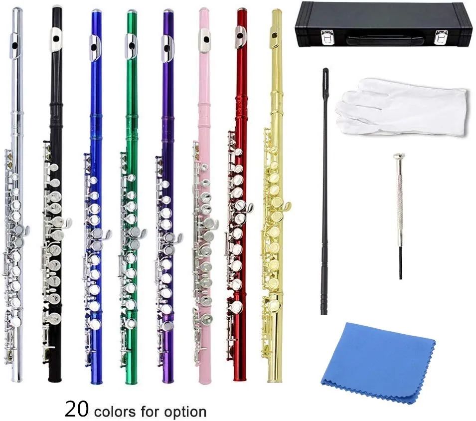 Западная концертная флейта из мельхиора покрытая серебром 16 отверстий C Ключ