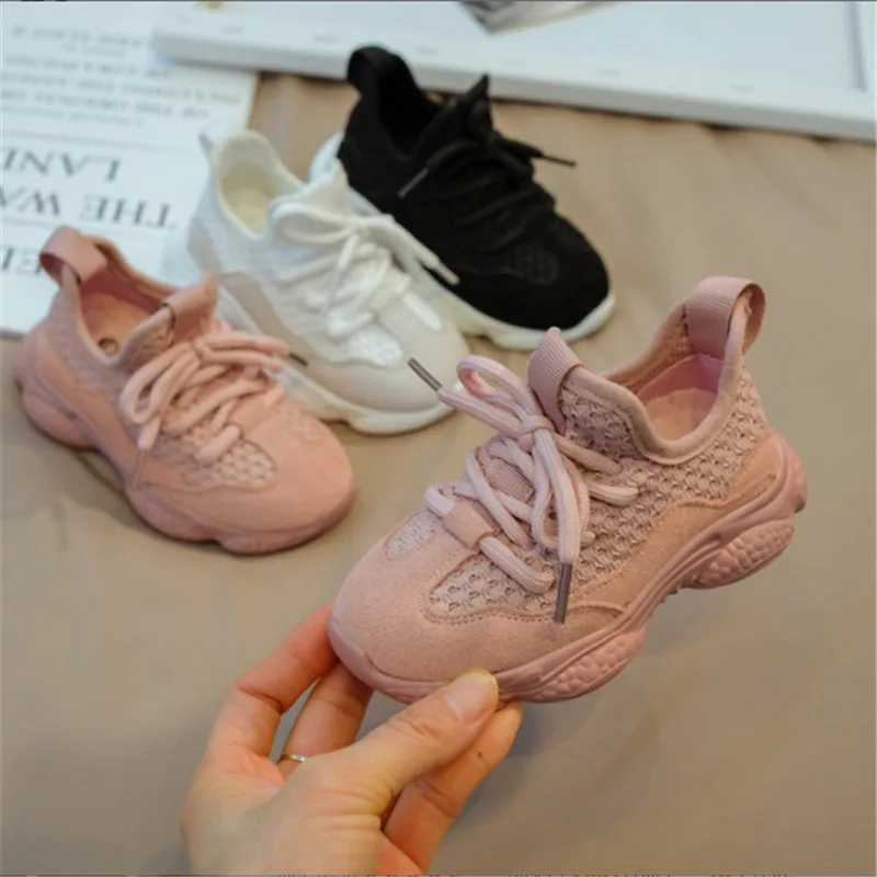 2022 New Spring/Autumn Children Shoes Uni Toddler Boys Girls Sneaker Mesh Breathable Fashion Casual Kids Shoes 21-30