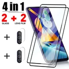 Защитное стекло 4 в 1, закаленное стекло для Samsung A52, A51, A32, A72, A71, A21, A21S, A12, A50, M21, M31, M51