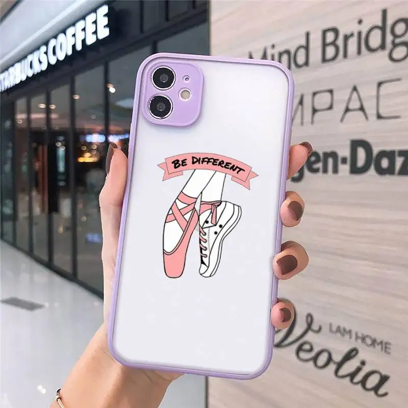 

Cute cartoon art colorful ballerina Phone Cases matte transparent For iphone 7 8 11 12 plus mini x xs xr pro max cover