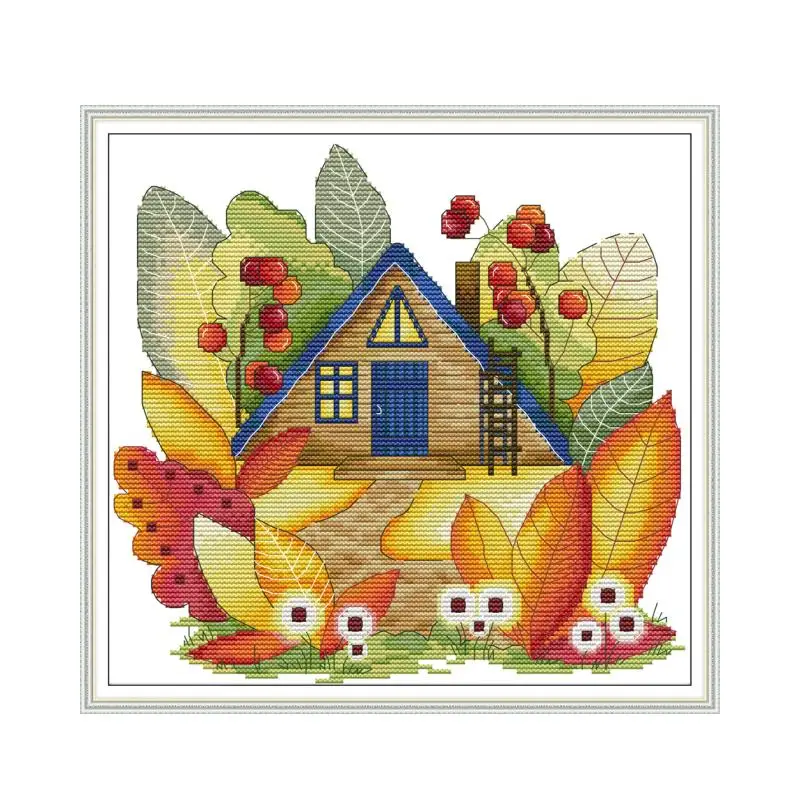 Доска для комбинирования схемы вышивки крестом на ткани Aida Canvas от Joy Sunday Magic Cabin Embroidery DMC Kit Counted Stitched Needlework.