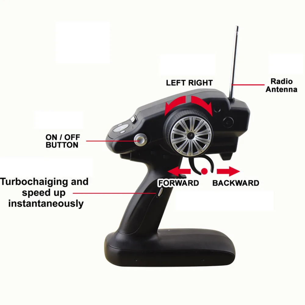 

1:10 70km/h RC Car 4WD Double Battery High Power LED Headlight Racing Truck drive remote control high-speed car drift LS 0107